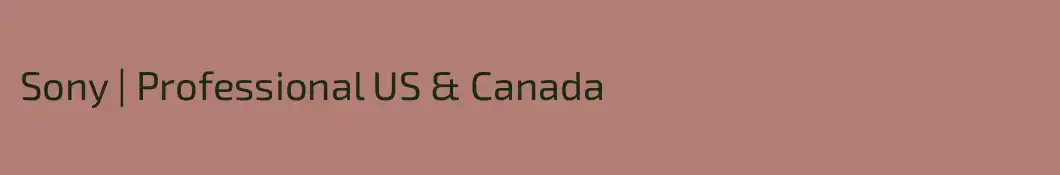 Sony | Professional US & Canada